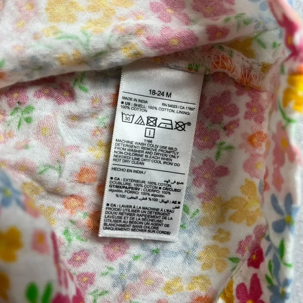 Old Navy Floral Print Tunic Dress Girls Size 18-24M